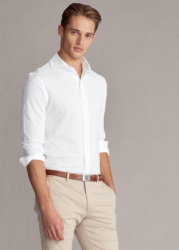 Ralph Lauren Keaton Washed Piqué Skjorter Herre Danmark (ISEUY1428)